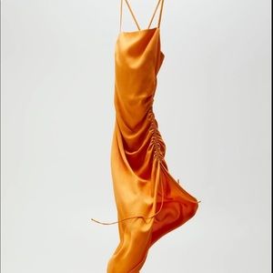 ZARA Orange Draped Dress